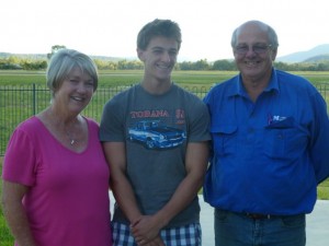 Judy & Peter Middlebrook with Zac Crowhurst after Zac's first solo flight. Zac is the inaugural recipient of the Chris Middlebrook Flying Scholarship.