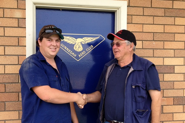 Peter Congratulates Lachie on Winning Scholarship